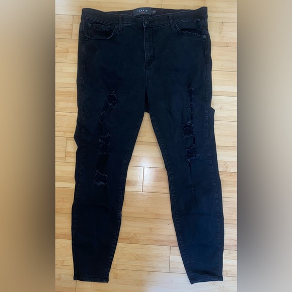 Torrid Sky High Skinny Premium Distressed Jeans 20 Tall - Picture 6 of 16